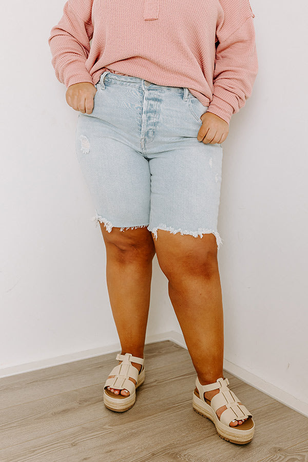The Caspian Midrise Distressed Shorts Curves