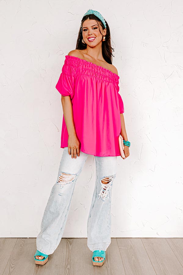 Made For Merriment Shift Top in Hot Pink