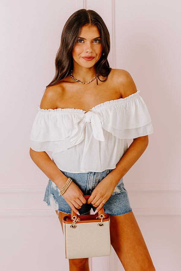 Double Date Babydoll Top In White