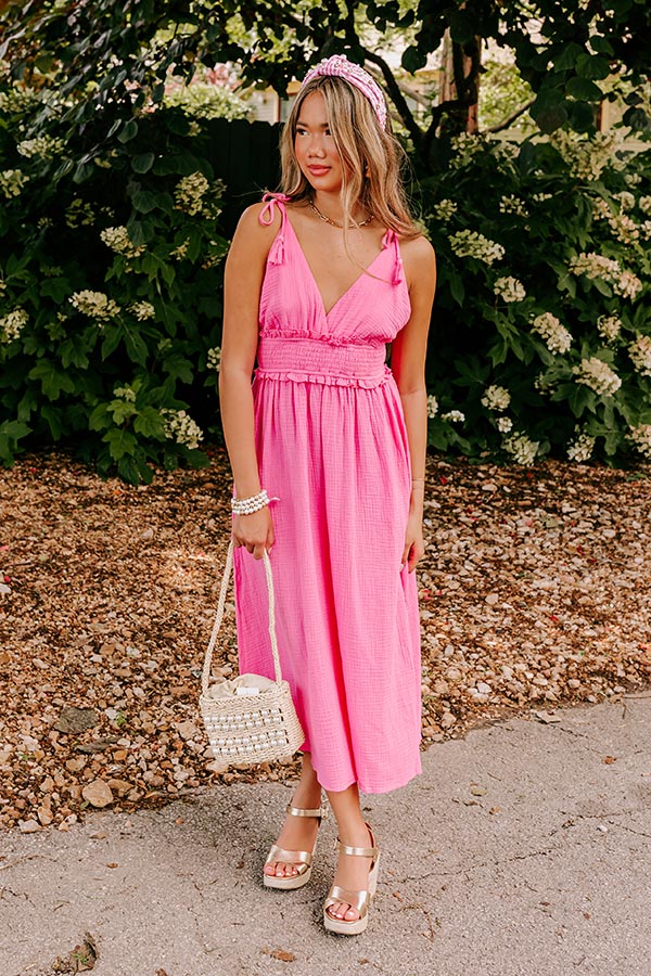Sweet And Casual Midi in Pink