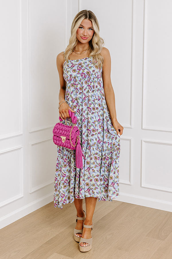 Sweet Intentions Floral Midi In Lavender