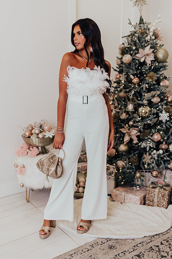 Expect The Best Feather Jumpsuit – Impressions Online Boutique