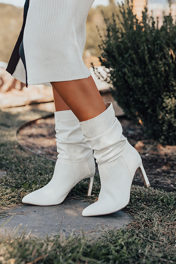The Dash Faux Leather Boot in Ivory