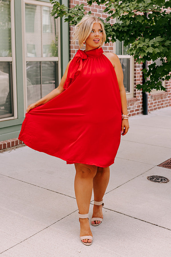 Friday Night Glam Shift Dress In Red Curves