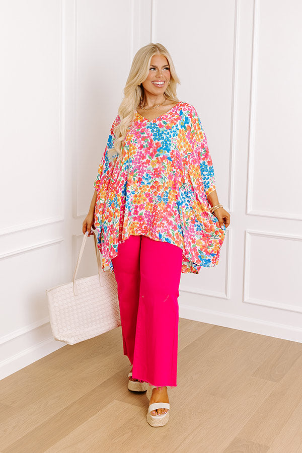 Passing Through Paradise Shift Tunic In Bubblegum Pink Curves