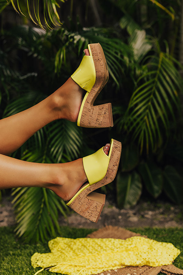 The Utopia Patent Heel in Lime Punch