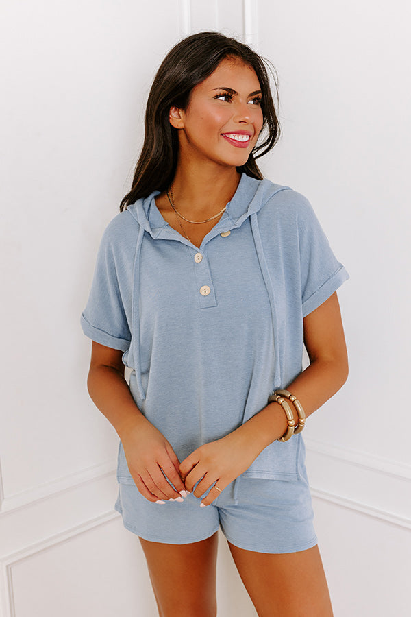 Take A Holiday Top In Airy Blue