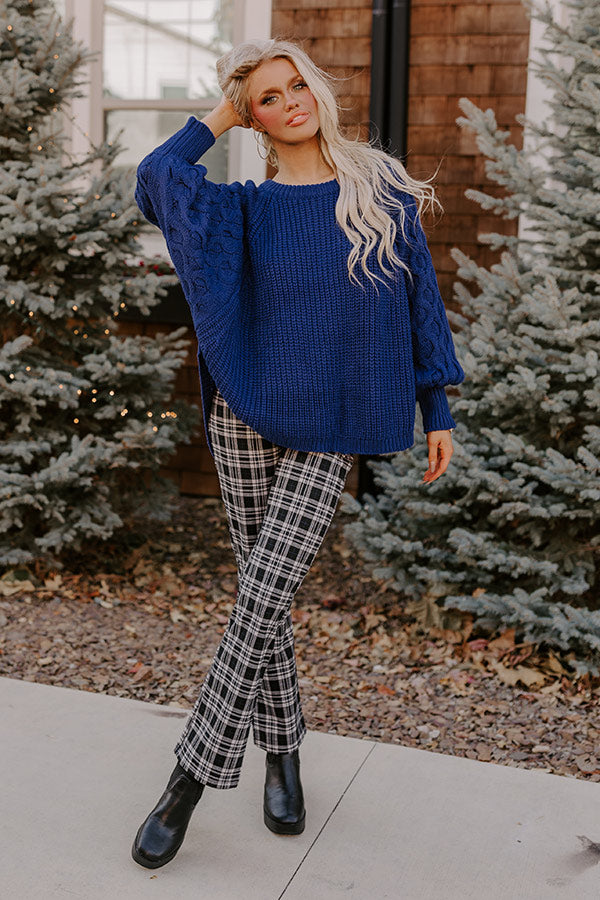 Cozy Callings Knit Sweater in Royal Blue