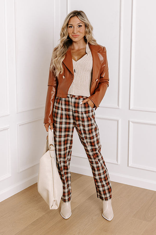The Benton High Waist Plaid Pants – Impressions Online Boutique