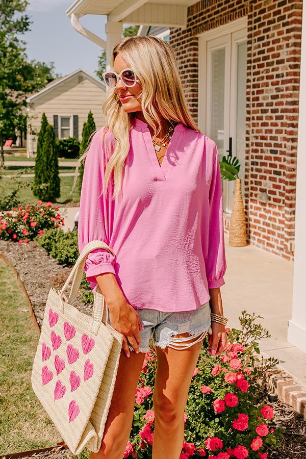 Casual Moment Shift Top in Pink