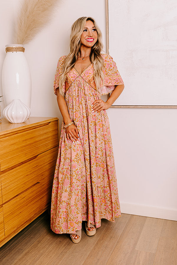 Florence Stroll Maxi Dress in Blush – Impressions Online Boutique