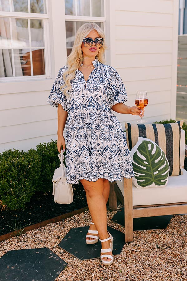 Sunday Chic Embroidered Mini Dress Curves