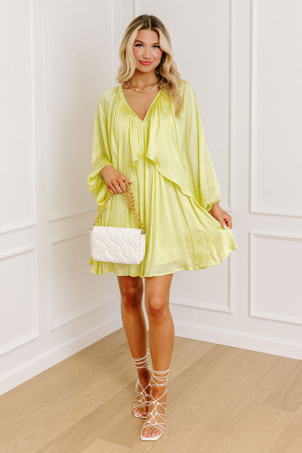 Impeccably Dressed Satin Dress In Yellow