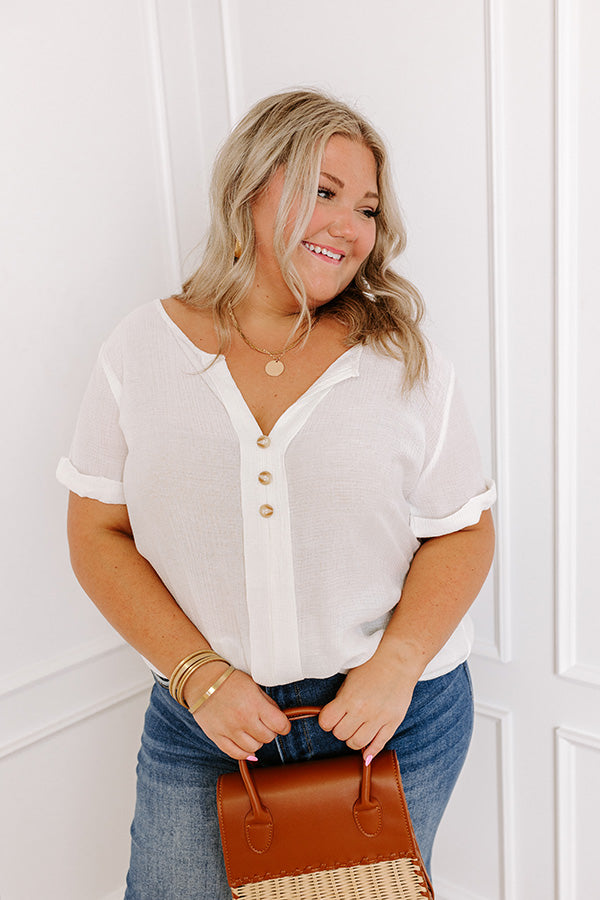 Coastal Breeze Shift Top in White Curves