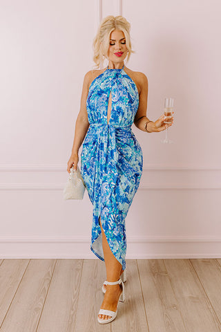 Margaritas and Chit Chat Midi in Royal Blue Curves