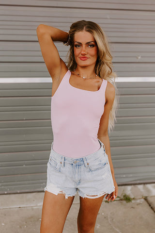 Simple Choice Seamless Bodysuit in Pink