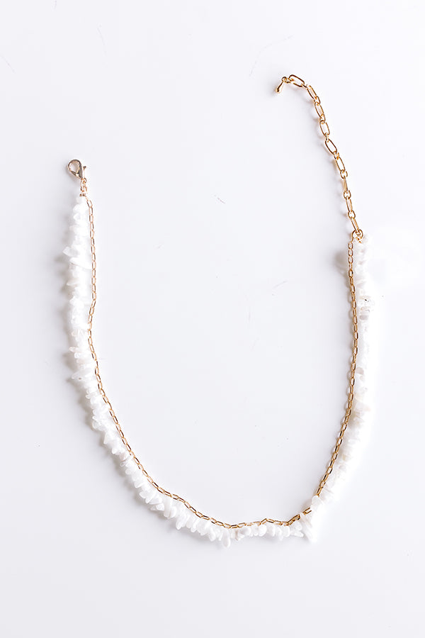 Seaside Bliss Semi Precious Layered Necklace in White