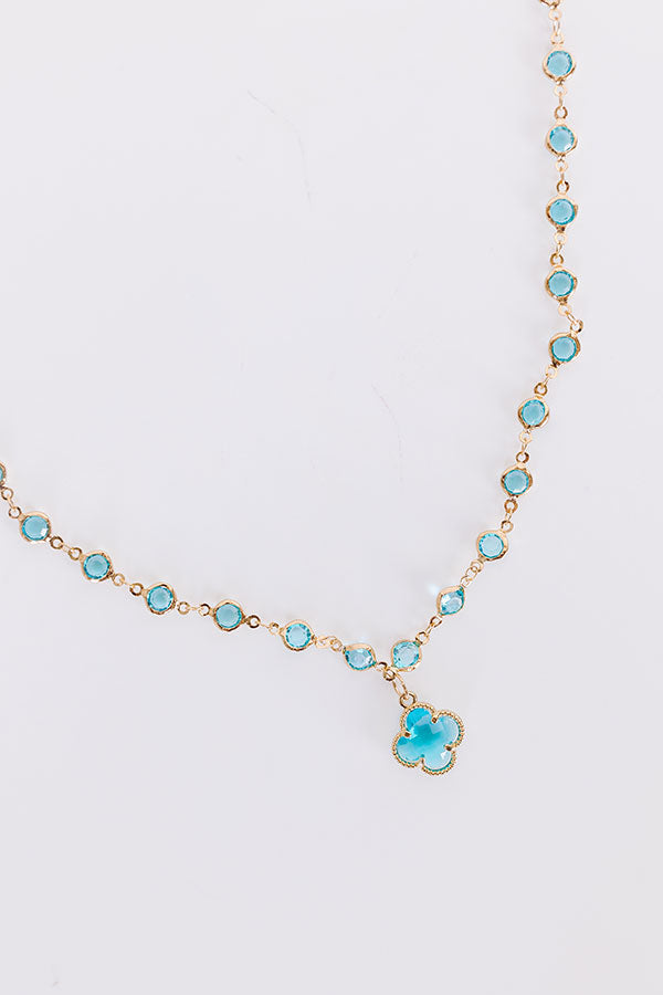 Charming Smile Necklace in Blue