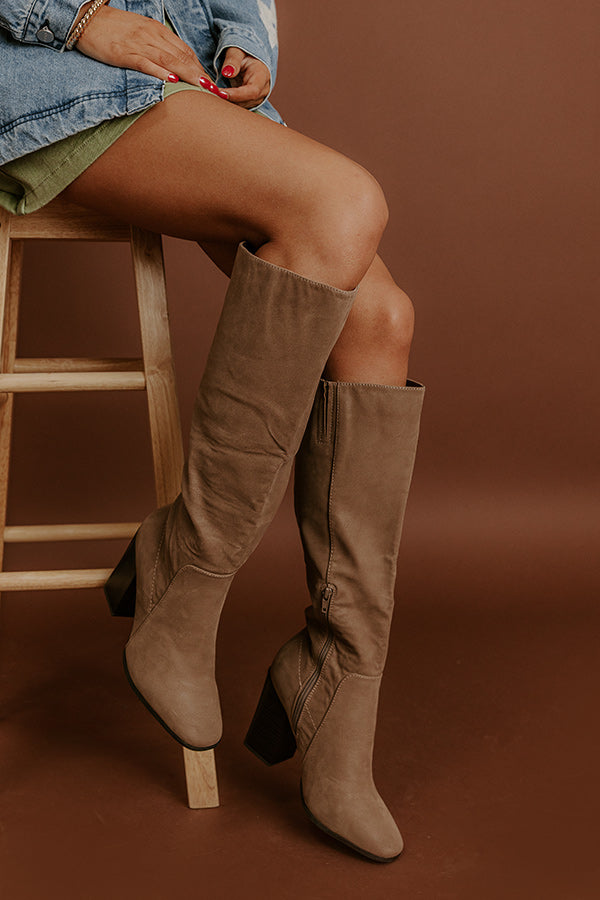The Blakely Faux Nubuck Knee High Boot – Impressions Online Boutique