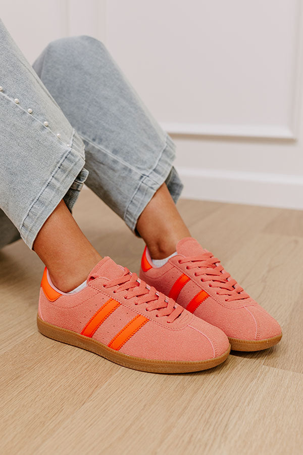 The Sutton Faux Suede Sneaker in Pink – Impressions Online Boutique