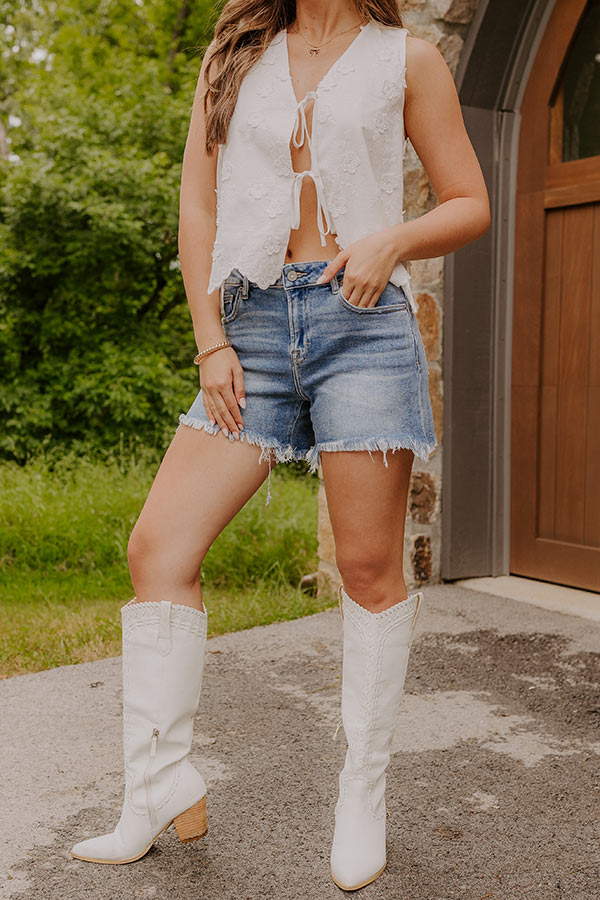 HIDDEN JEAN Bailey High Waist Frayed Shorts