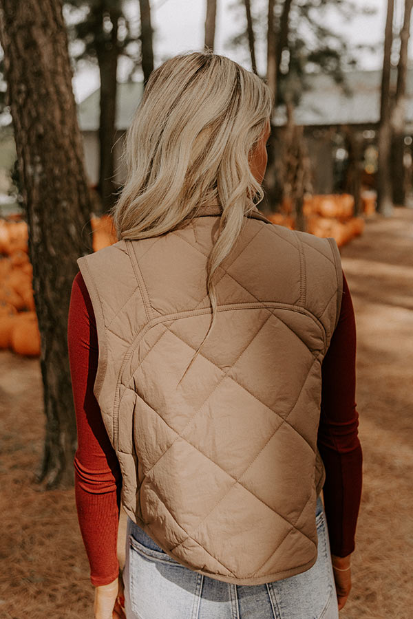 Morning Dew Quilted Vest in Mocha Image 5