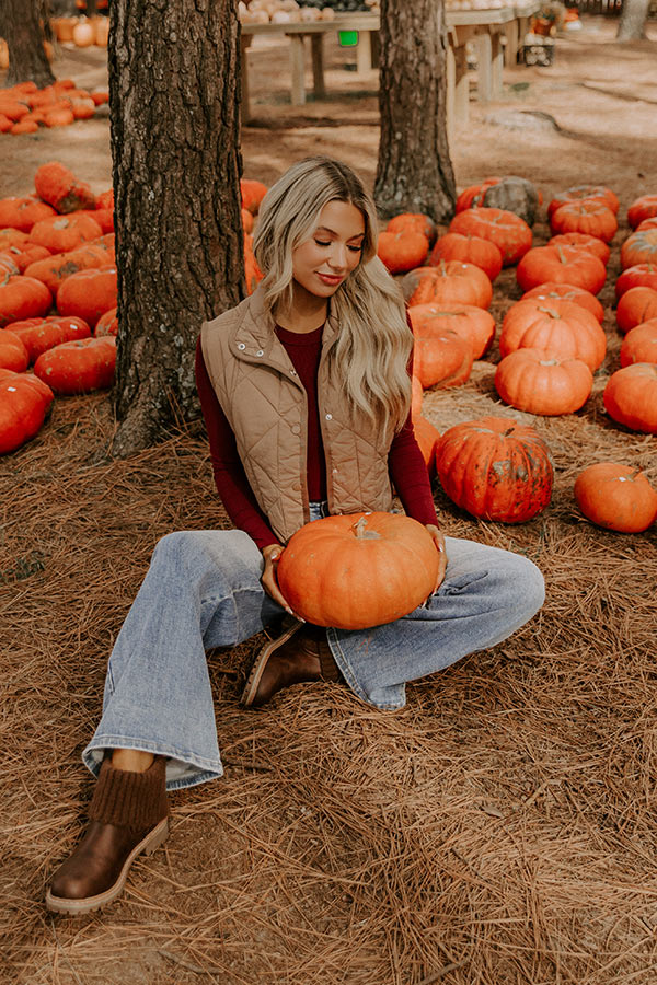Morning Dew Quilted Vest in Mocha Image 1