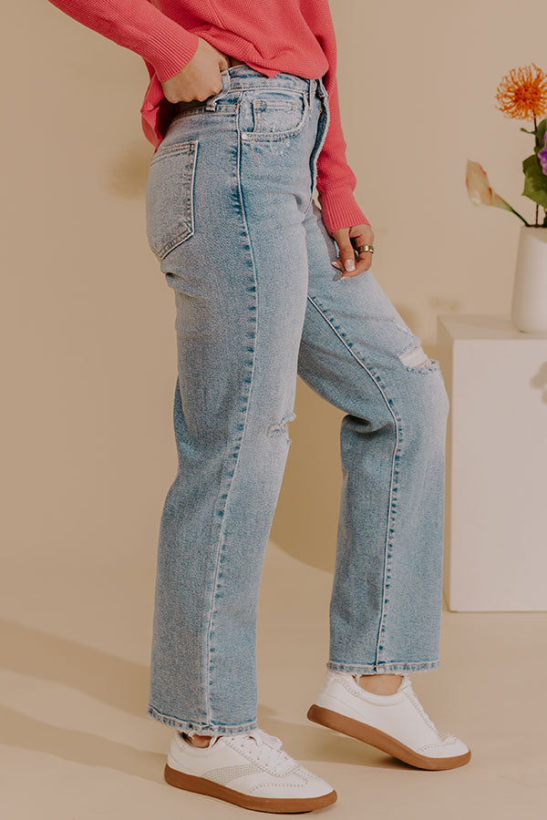 JUST USA June High Waist Distressed Dad Jean Image - 3