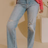 JUST USA June High Waist Distressed Dad Jean Image - 1