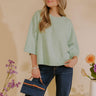 Daydream Knit Sweater Top in Mint Image - 1