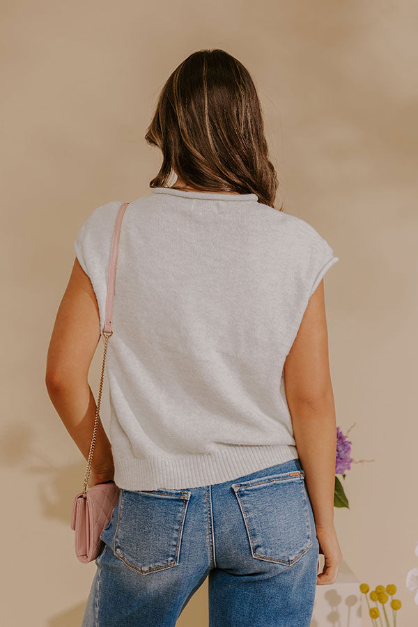 Bound In Style Knit Top in Light Grey Image - 3