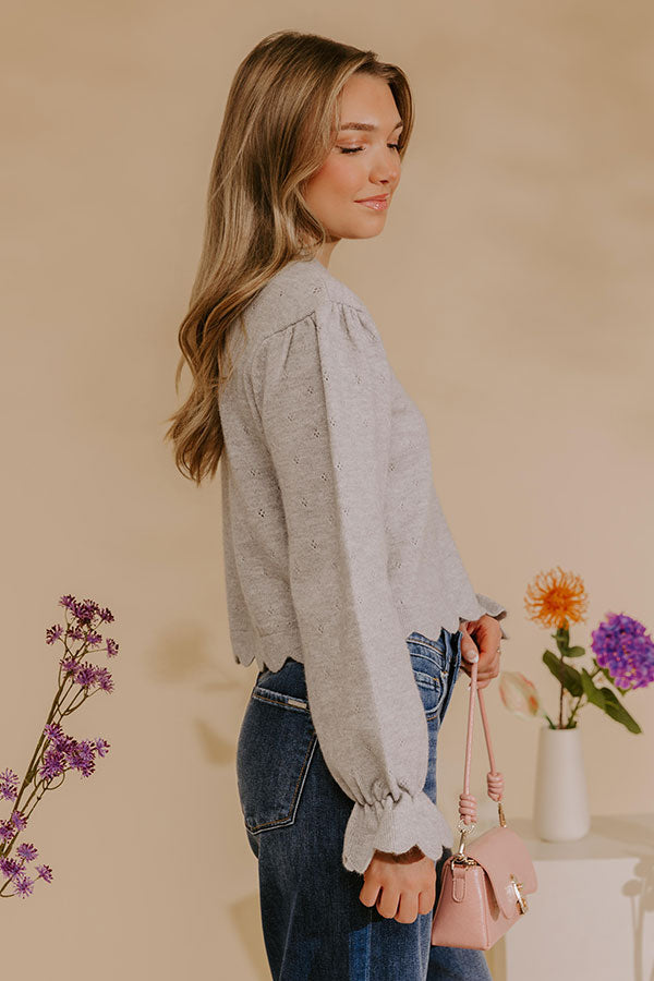 Chic Agenda Pointelle Knit Sweater Top Image - 2