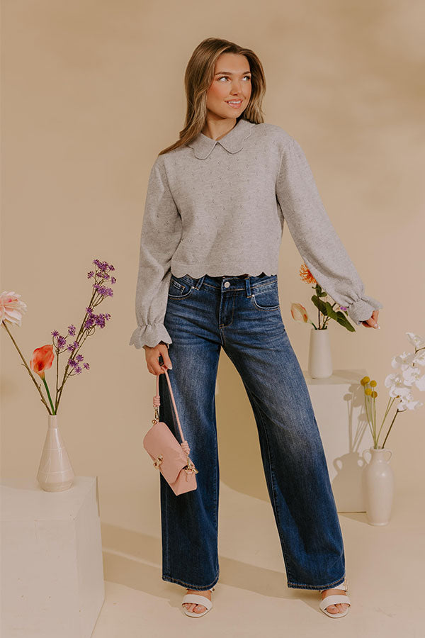 Chic Agenda Pointelle Knit Sweater Top Image - 4