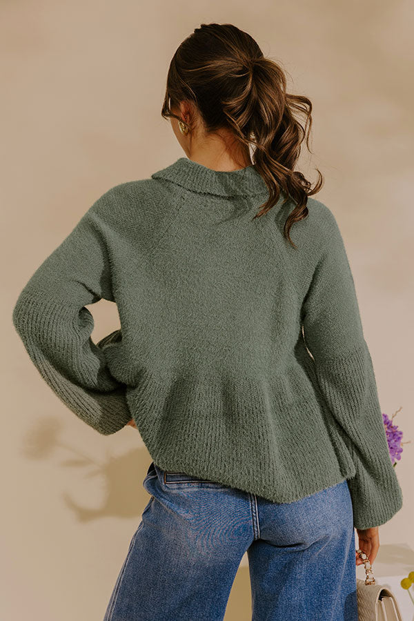 Cozy Moments Eyelash Knit Sweater in Sage Image - 4