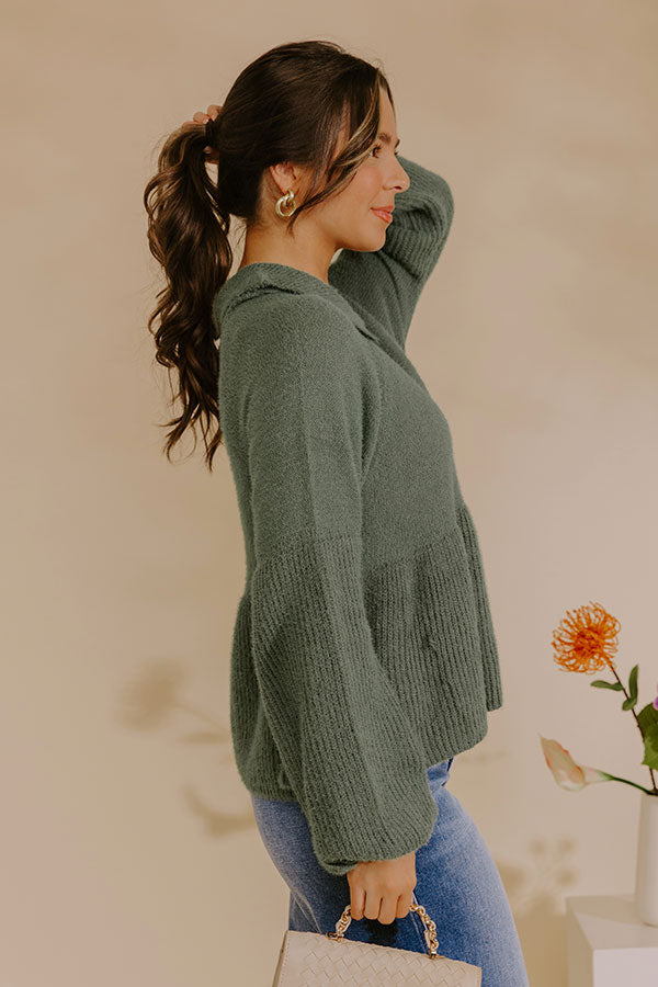 Cozy Moments Eyelash Knit Sweater in Sage Image - 3