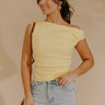 Stylish Staple Asymmetrical Knit Top in Yellow Image - 1