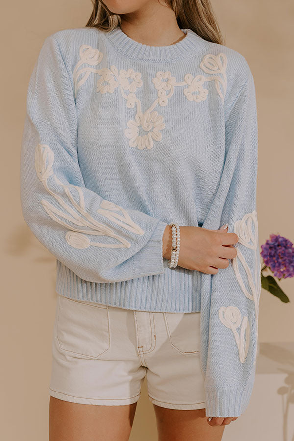 Daydream Darling Floral Embroidered Knit Sweater Image - 3