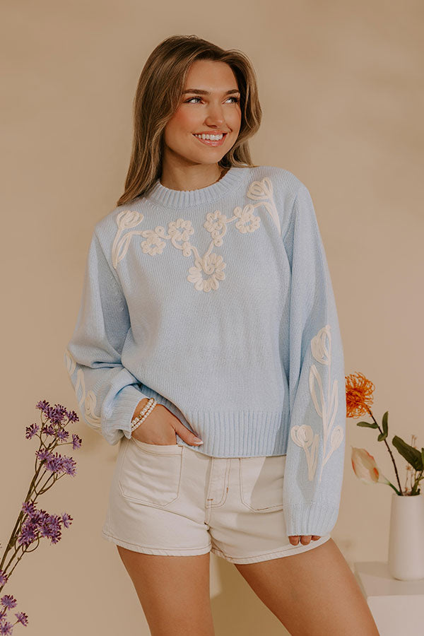 Daydream Darling Floral Embroidered Knit Sweater Image - 1