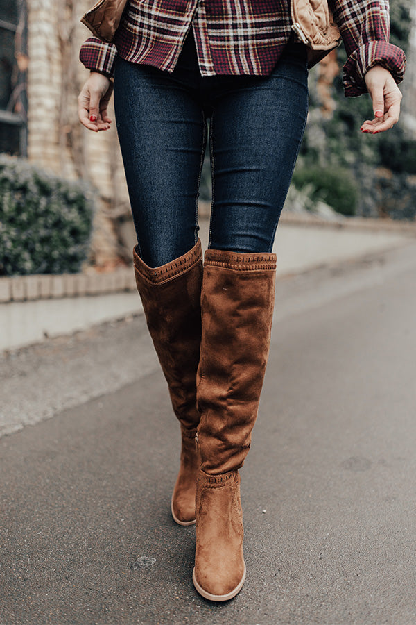 The Haven Faux Suede Knee High Boot in Chocolate