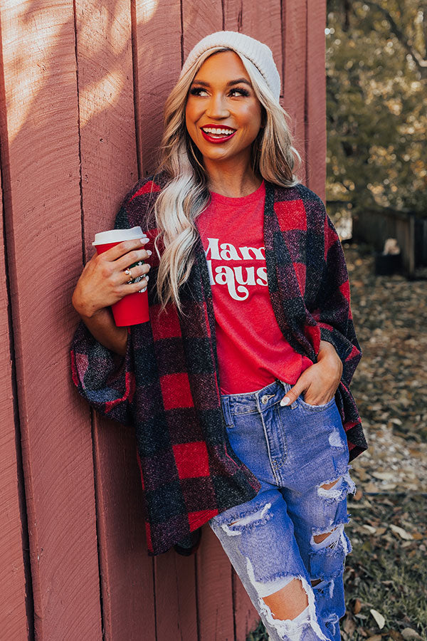 Cabin In The Mountains Buffalo Check Cardigan - Main Image