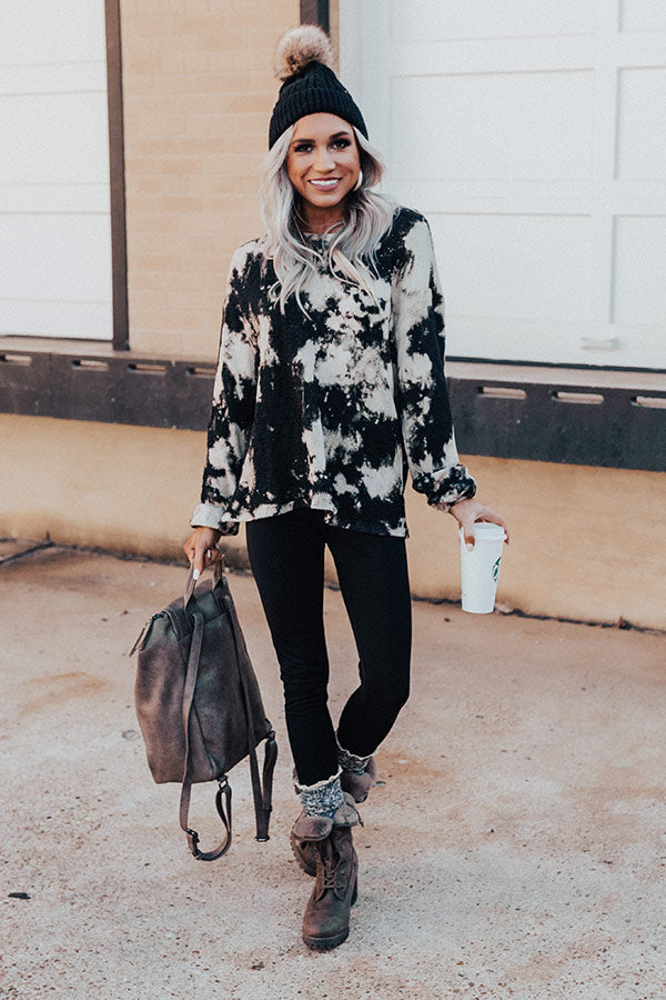 Craving Cozy Waffle Knit Tunic Top in Iced Mocha main image 0