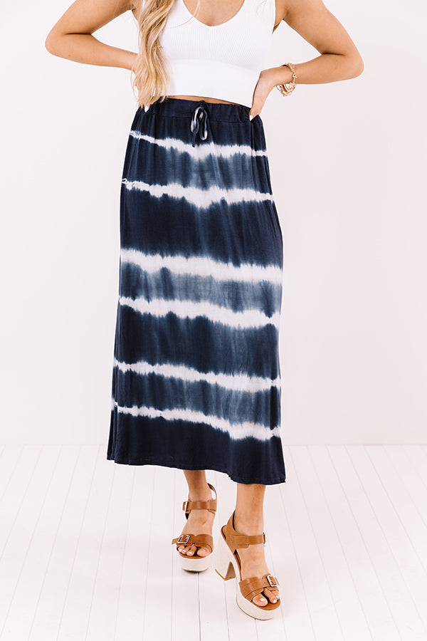 Wishing For Waves Tie Dye Skirt In Navy – Impressions Online Boutique