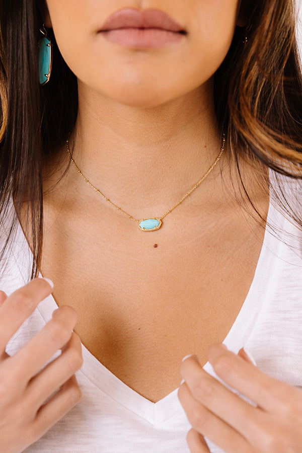 Kendra Scott Elisa Satellite Gold Pendant Necklace in Light Blue