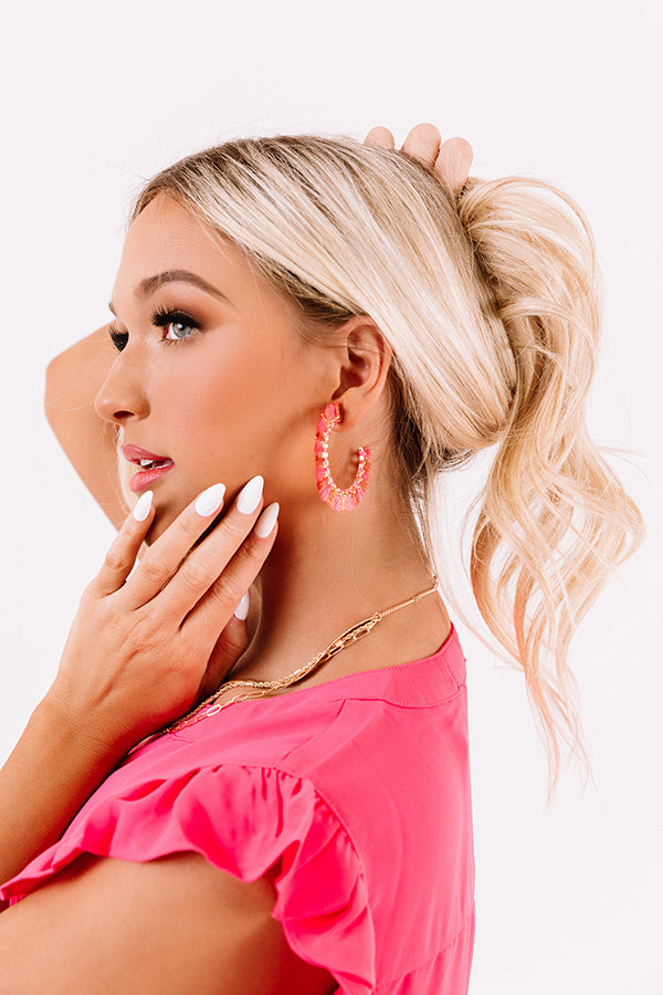 Kendra Scott Evie Gold Hoop Earrings in Pink