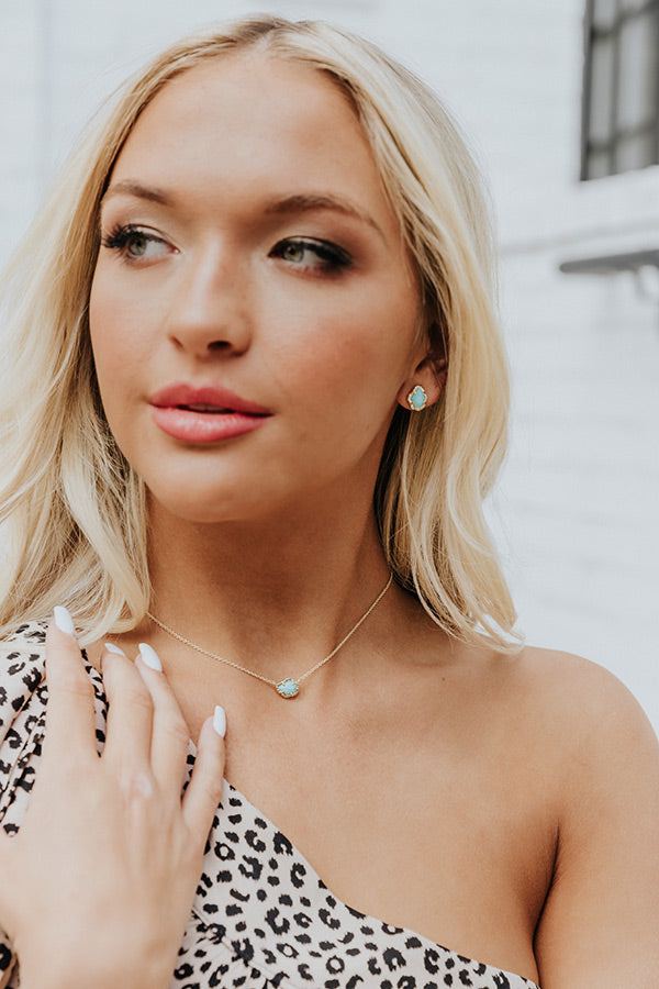 Kendra Scott Tessa Gold Small Pendant Necklace in Light Blue