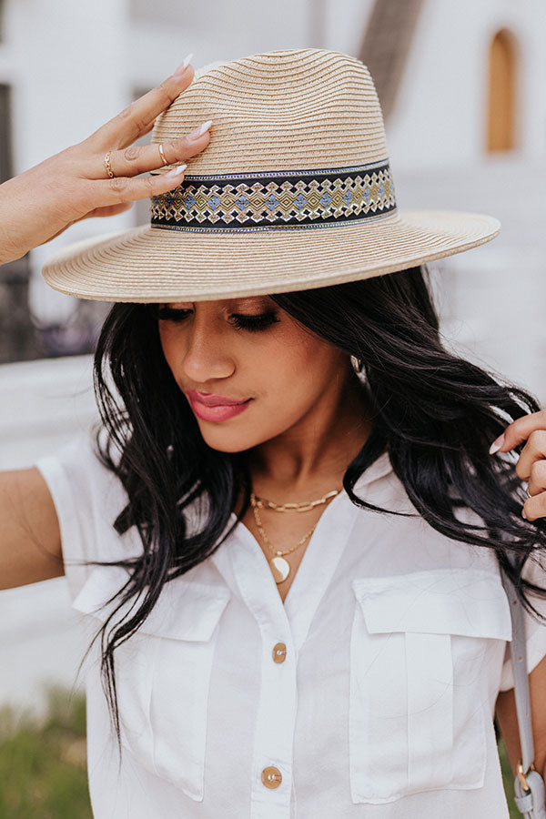 Bubbly On The Boat Raffia Hat In Ivory