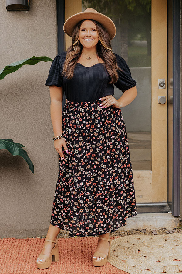 Floral Long Skirt Xxl Size Size Long Floral Skirts Plus Size Black