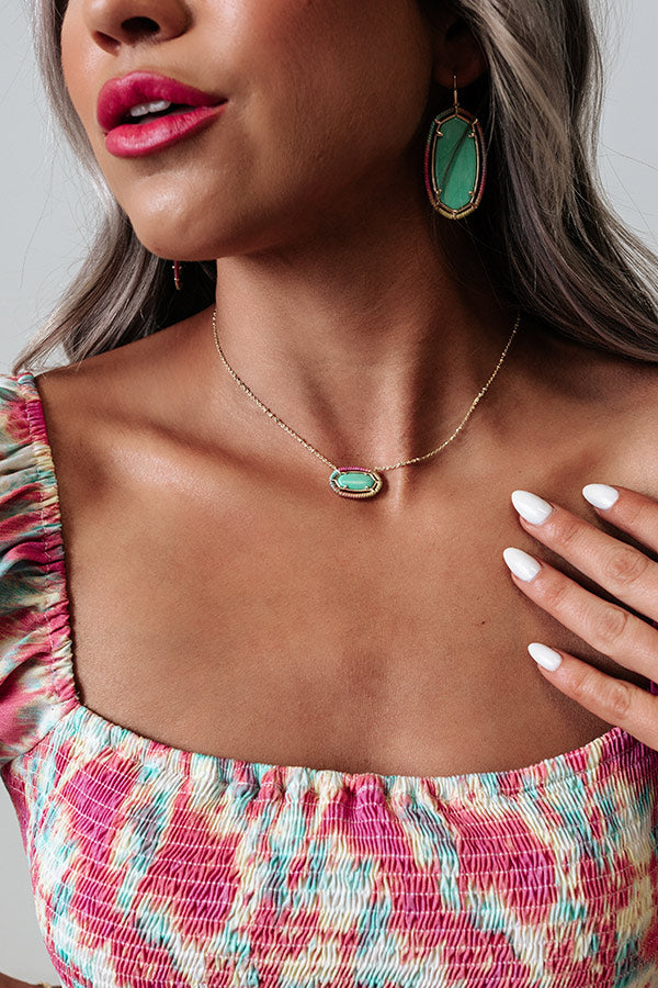 Kendra Scott Threaded Elisa Gold Pendant Necklace in Mint