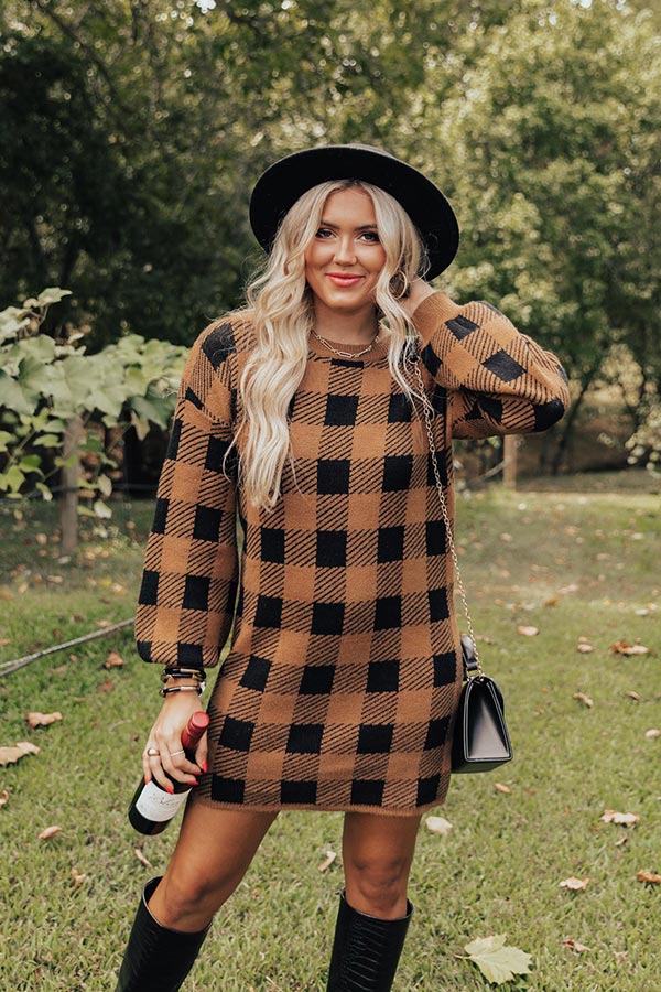 plaid sweater dress SSYS The Everly Scallop Trim Puff Sleeve Shift In Red Anything is possible in this plaid dress BCX Juniors Plaid Scarf Belted