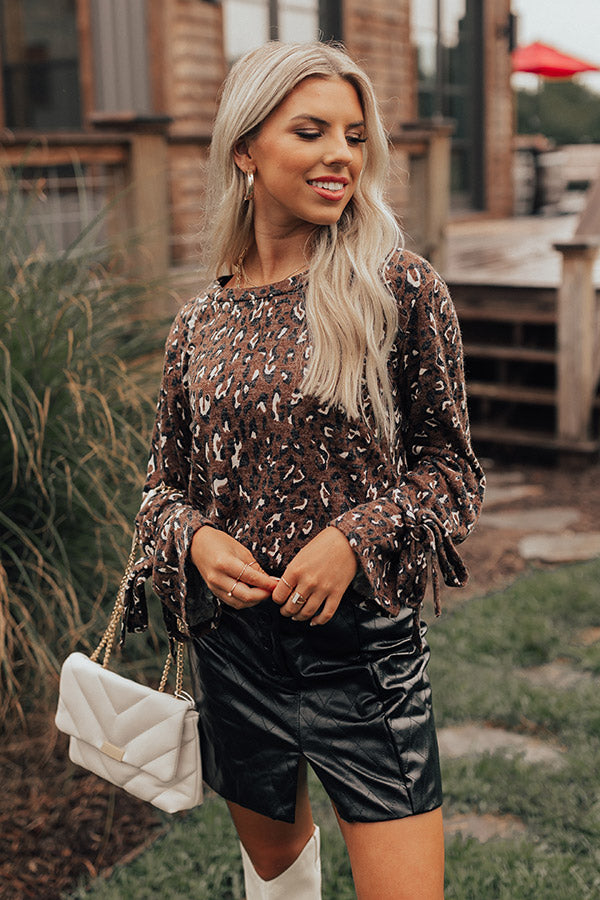 Expert Kindness Leopard Shift Top In Brown